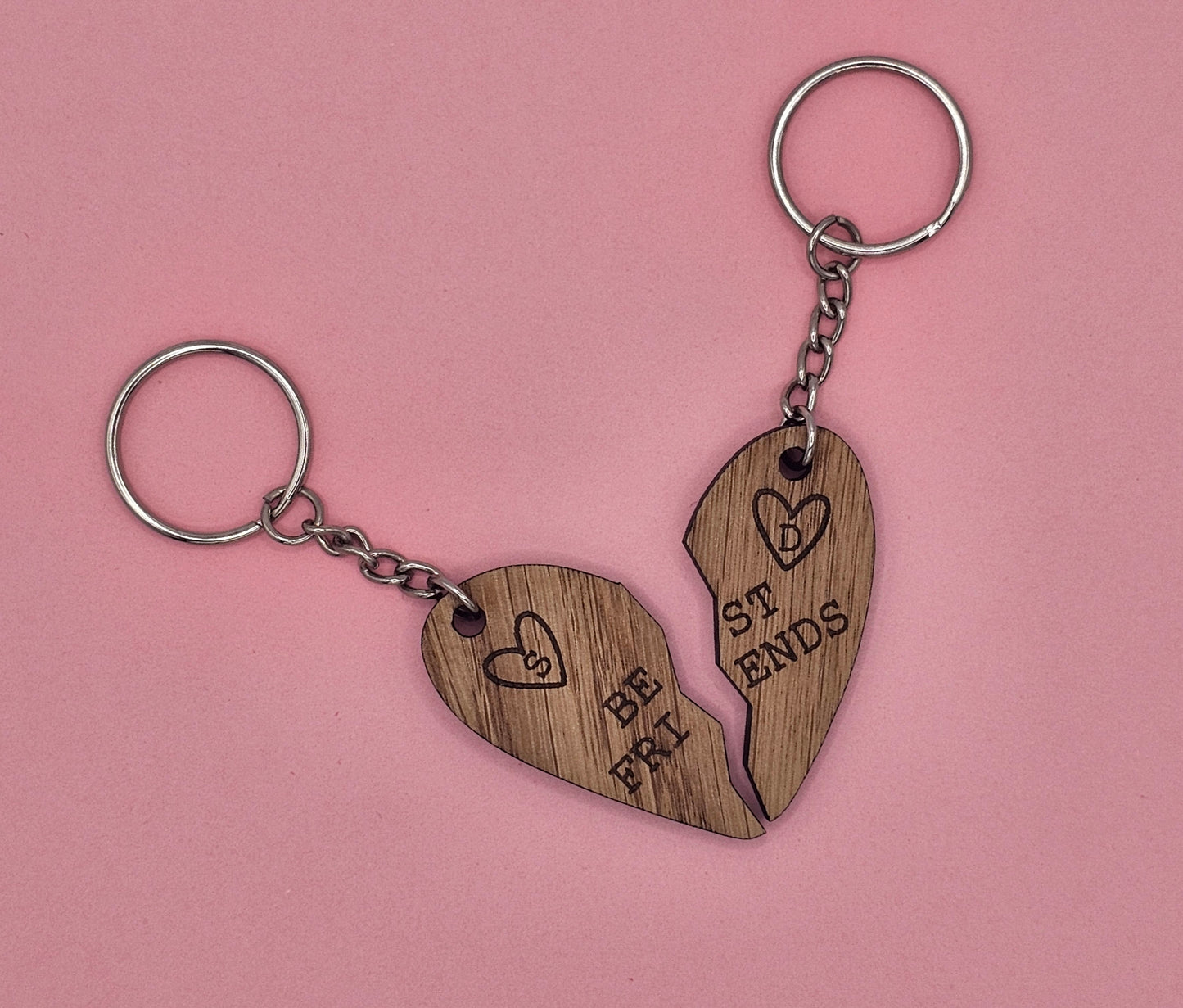 Best Friends Wooden Keyring