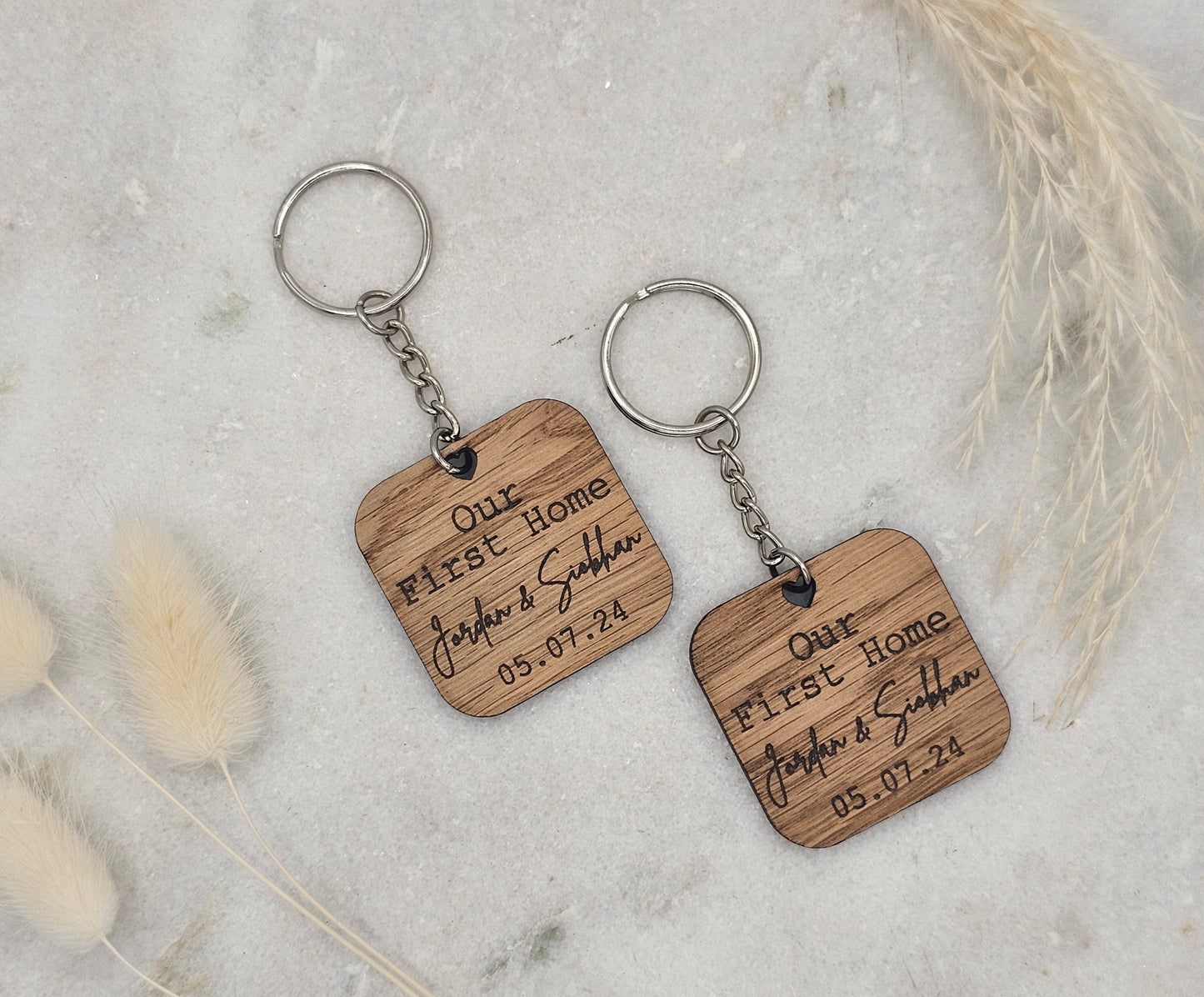 First Home Wooden Keyring