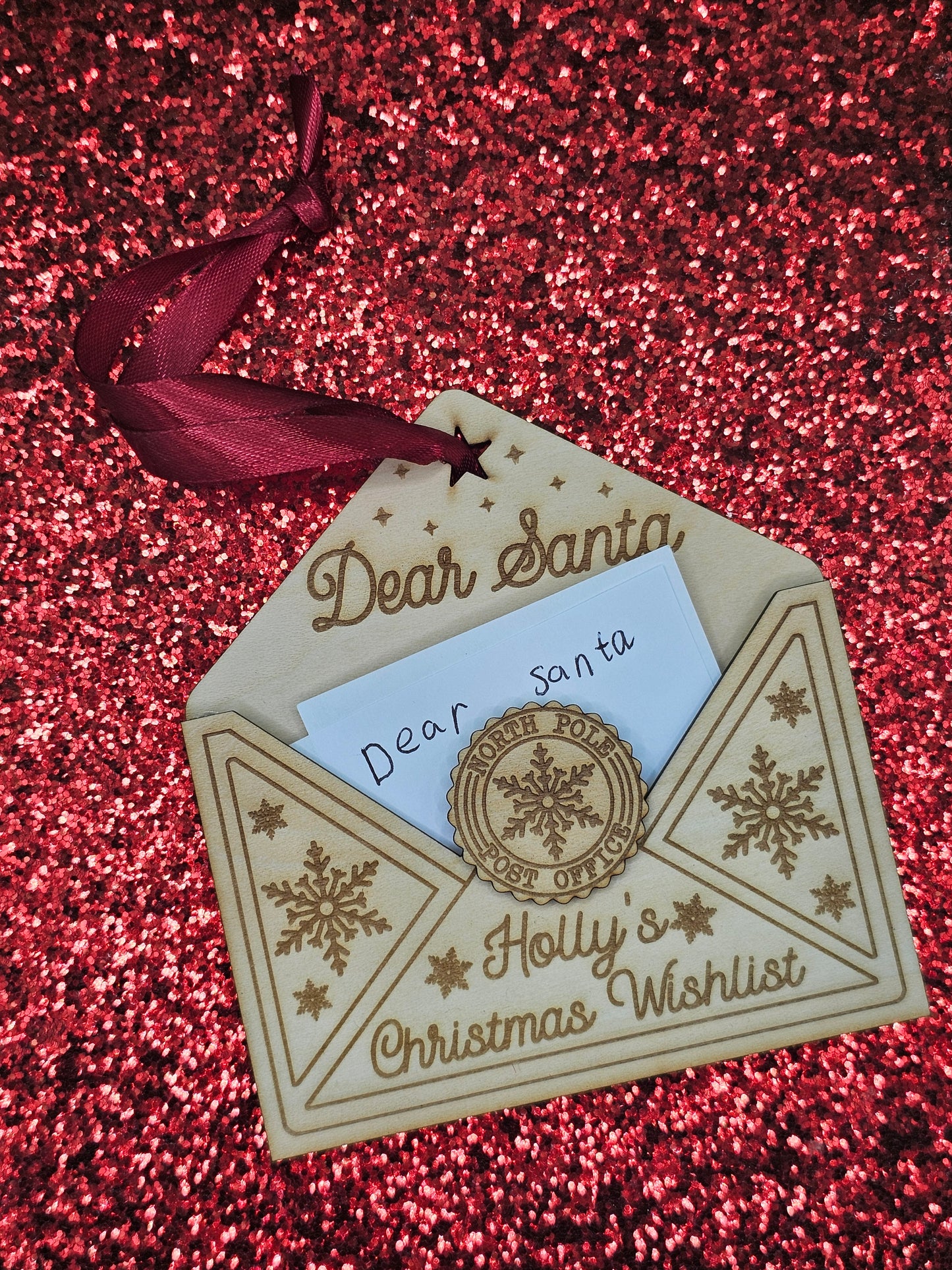 Santa Letter Envelope Ornament in English or Gaelic