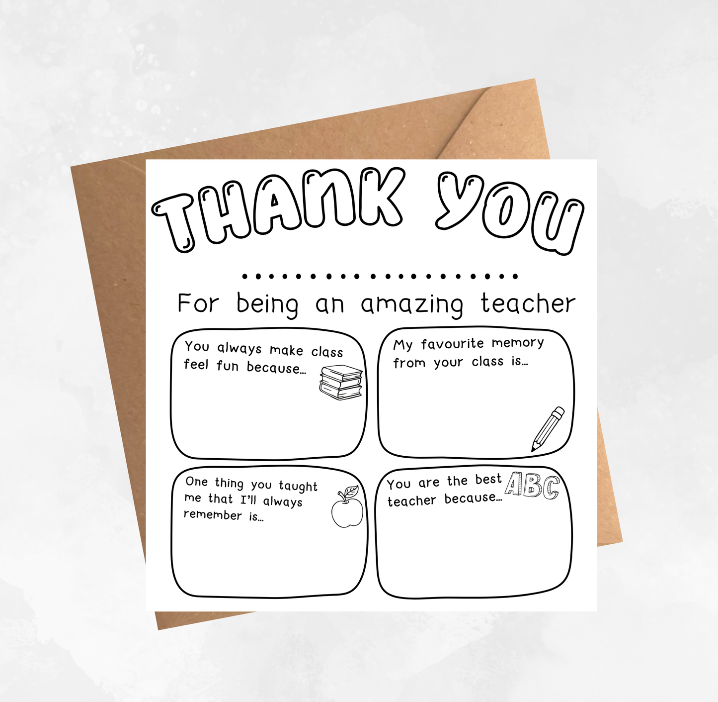 Thank you for being the best teacher card