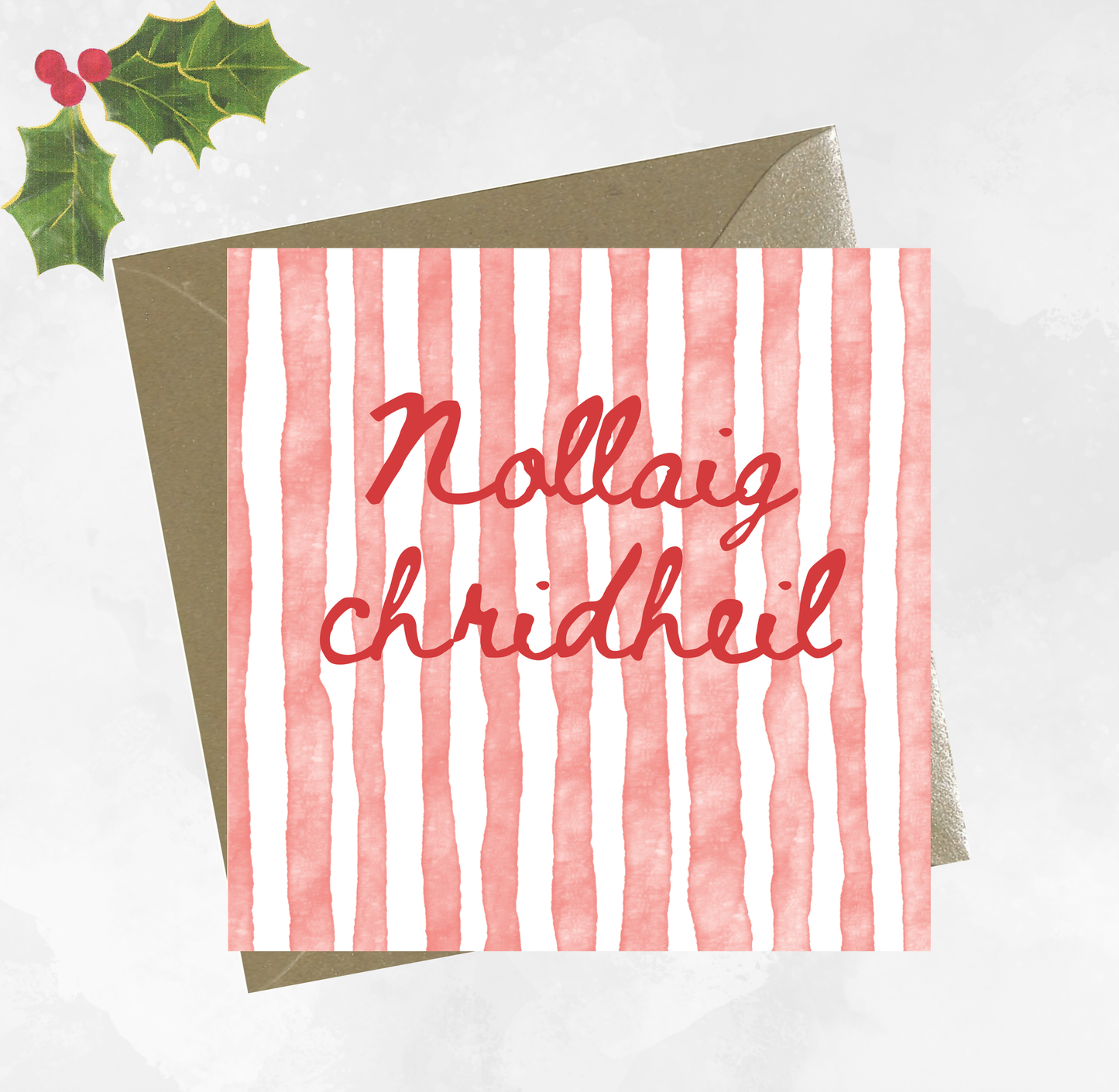 Gaelic Christmas Card - Nollaig chridheil - Red