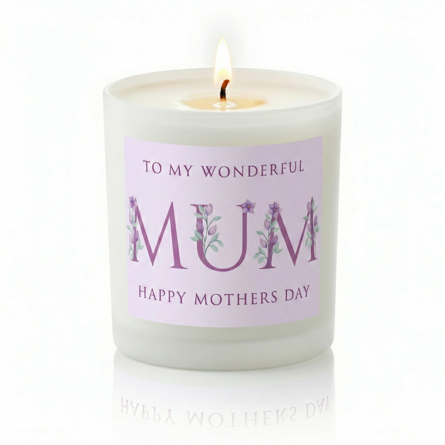 Large Mother's Day Candle in a Matt White or Black Glass Vessel