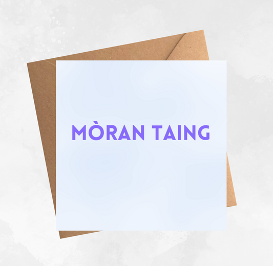 Gaelic Thank You Card - Mòran taing - Blue