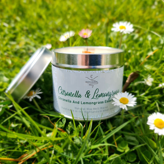 Citronella and Lemongrass Essential Oil Tin Vessel With Lid