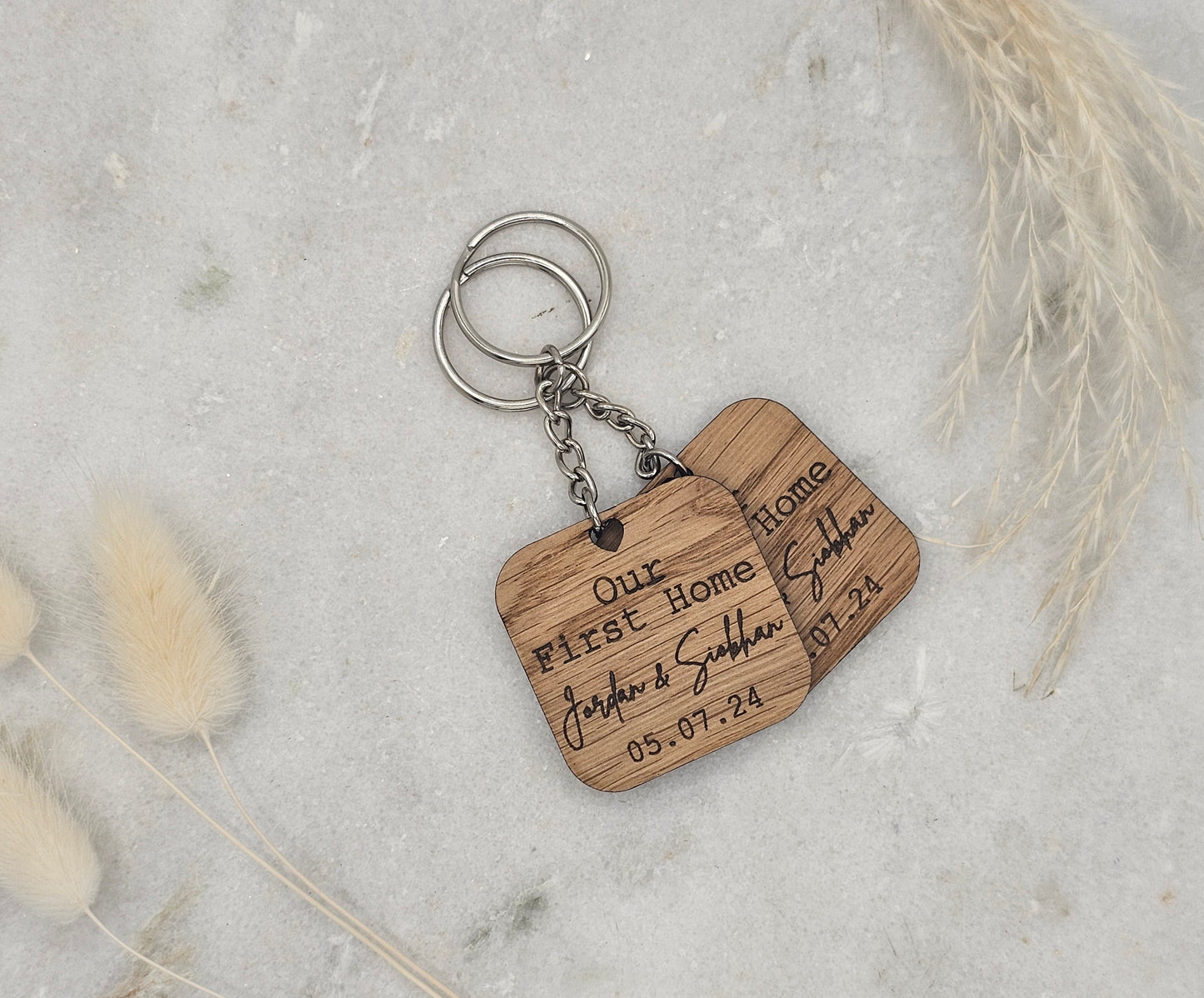 First Home Wooden Keyring