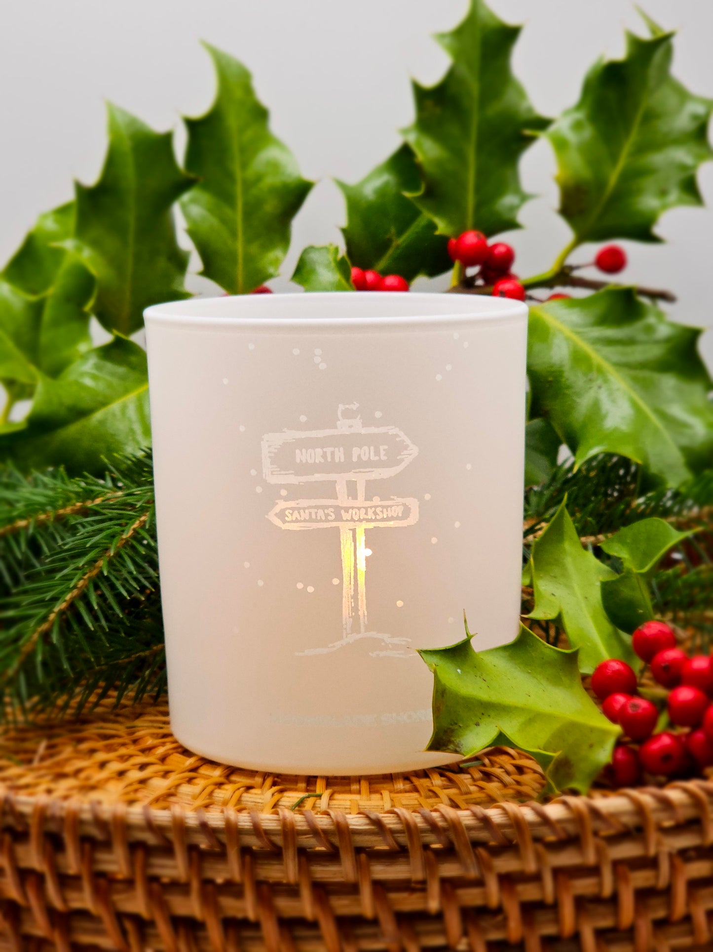 Engraved Large Candle in a Matt White Vessel