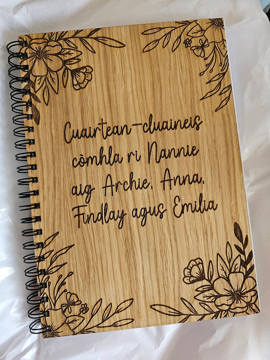 Personalised A4 Engraved Wooden Book