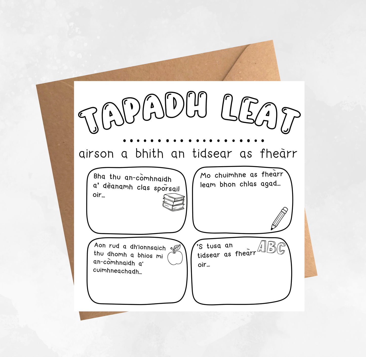 Gaelic Card - Thank you for being the best teacher