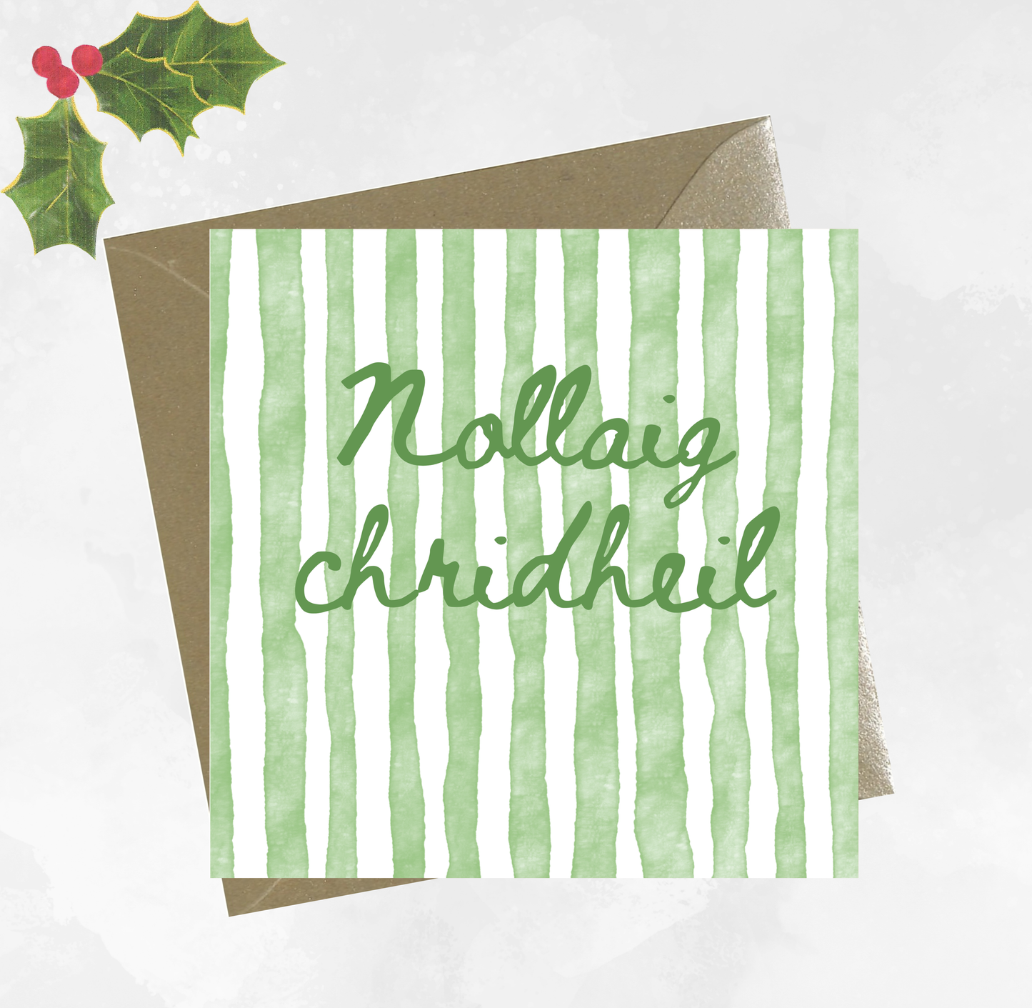Gaelic Christmas Card - Nollaig chridheil - Green