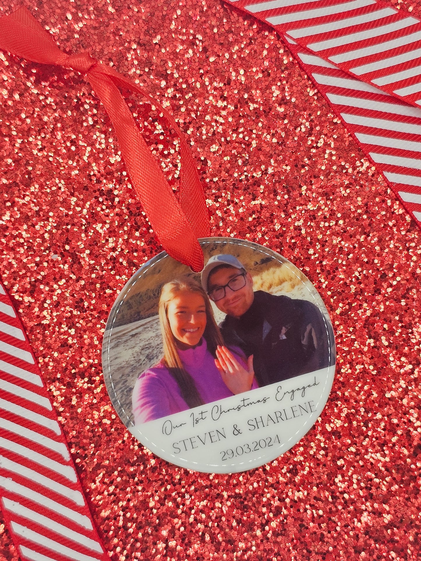 1st Christmas as Engaged Ceramic Ornament