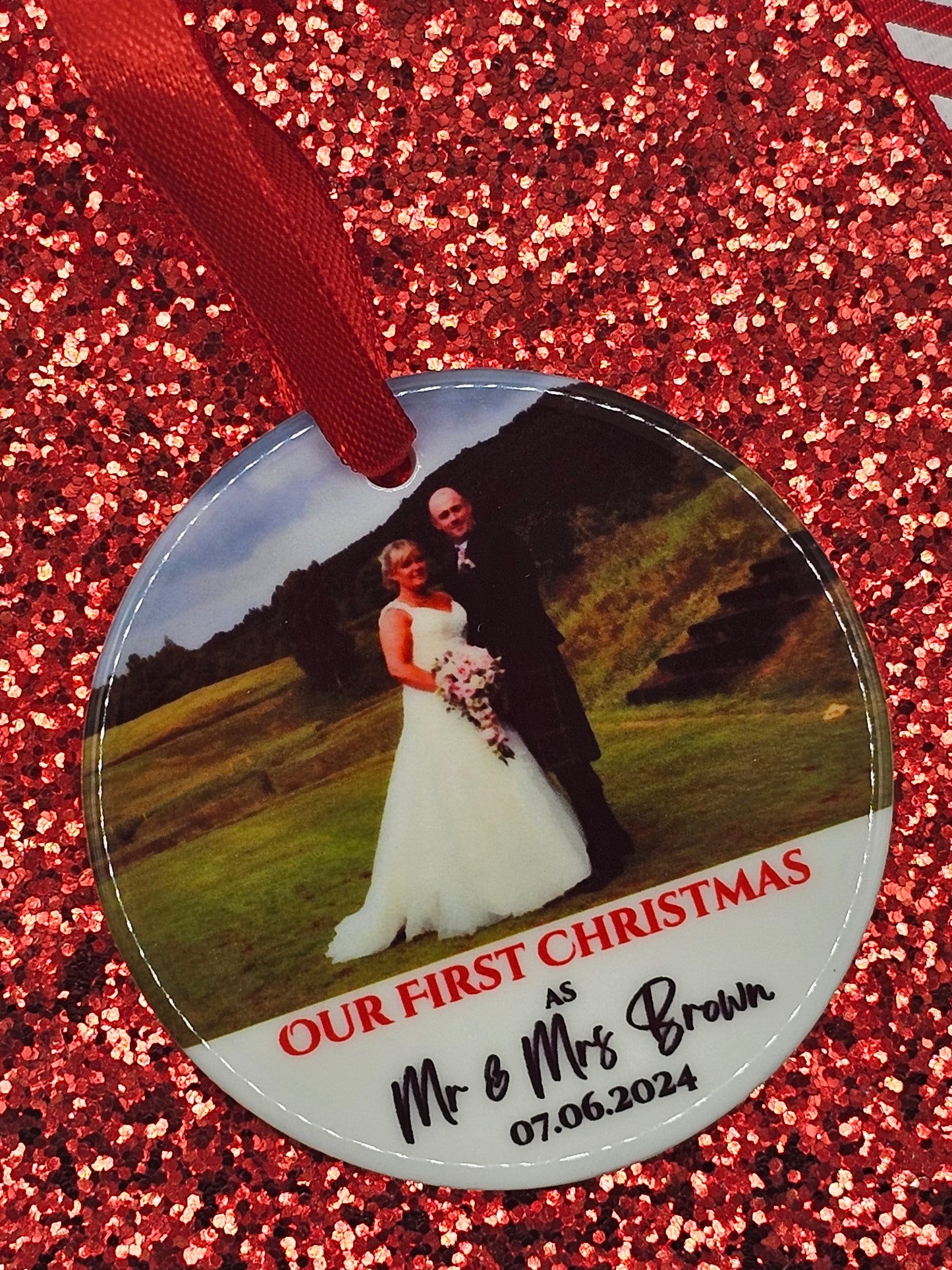 First Christmas as Mr and Mrs Ceramic Ornament