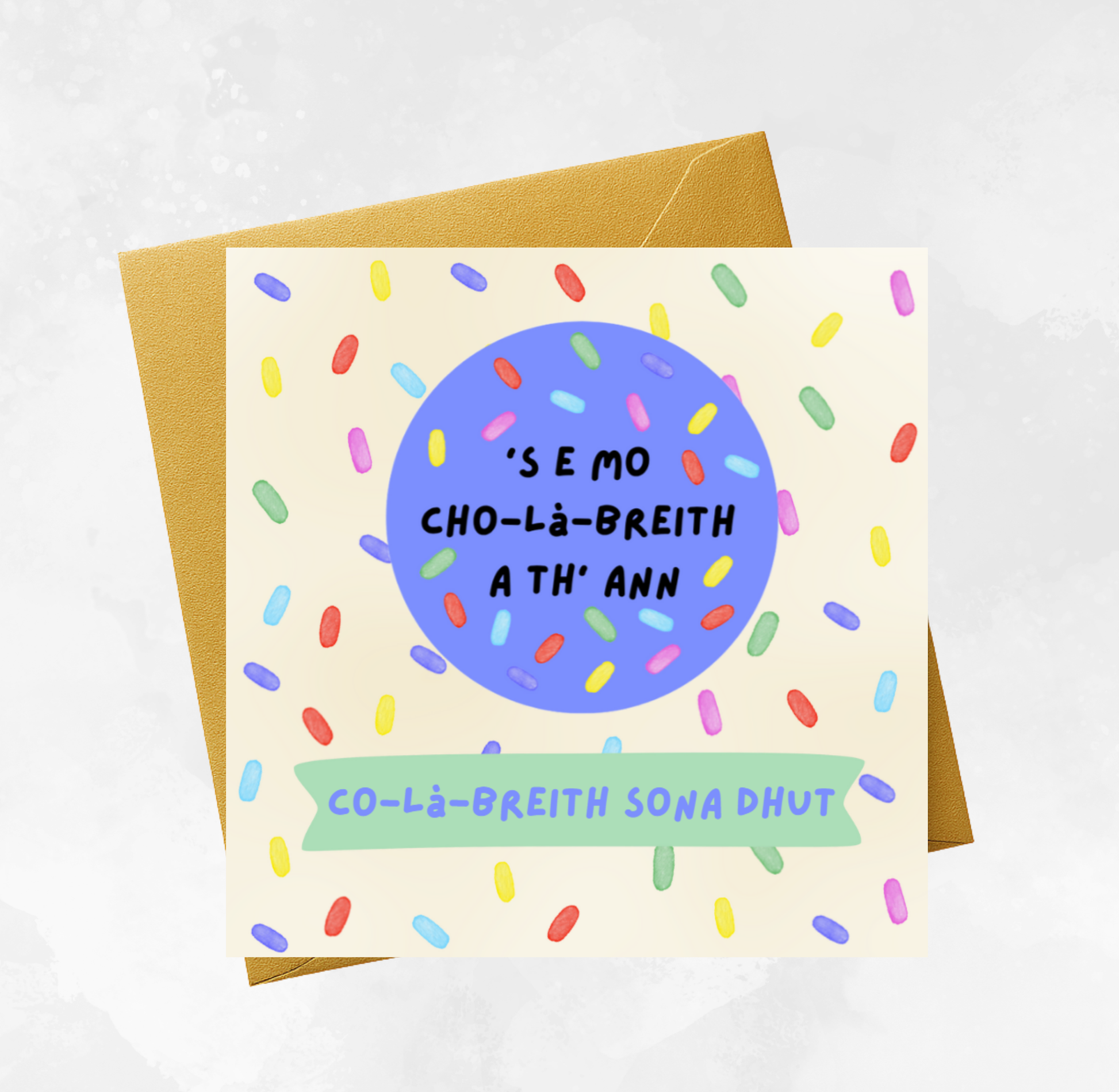 Gaelic Birthday Card with Badge - Co-là-breith sona dhut