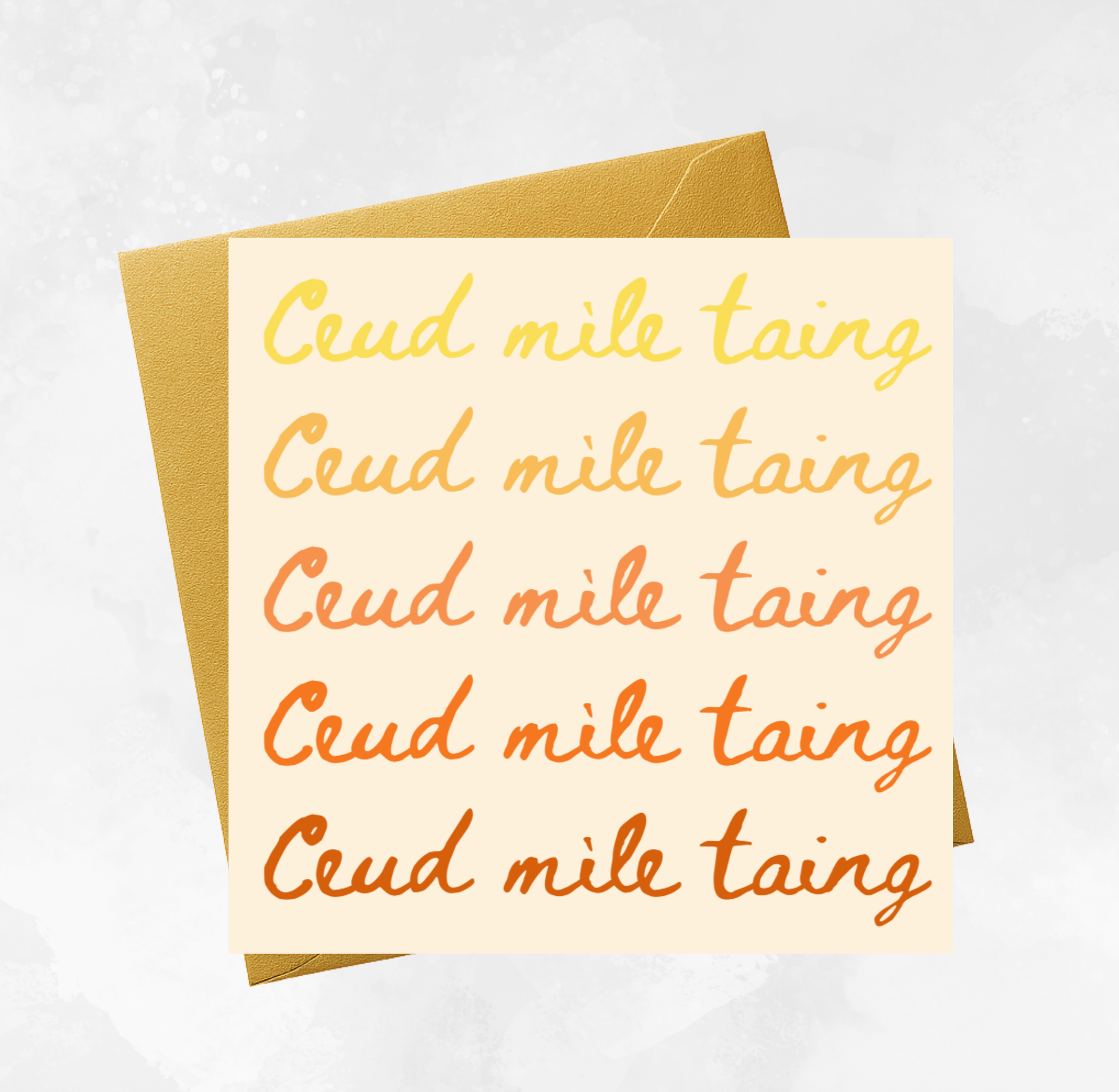Gaelic Thank You Card - Ceud mìle taing