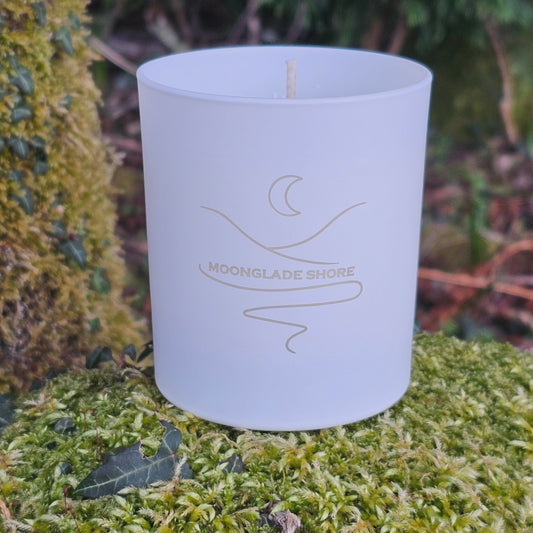Large Personalised Engraved Candle in Matt White Glass Vessel