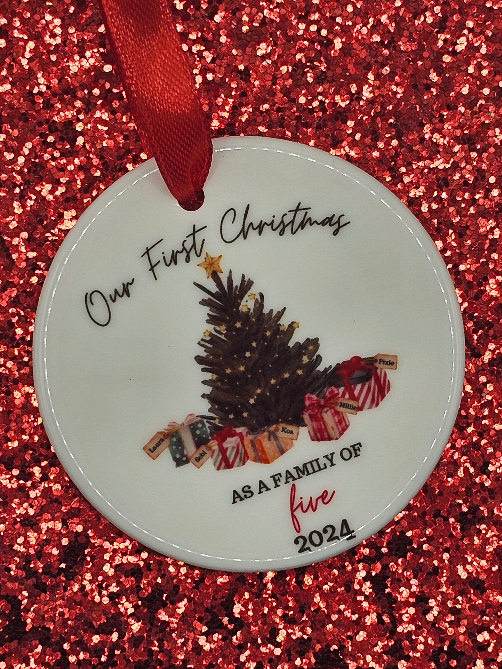 First Christmas as a Family Ceramic Ornament