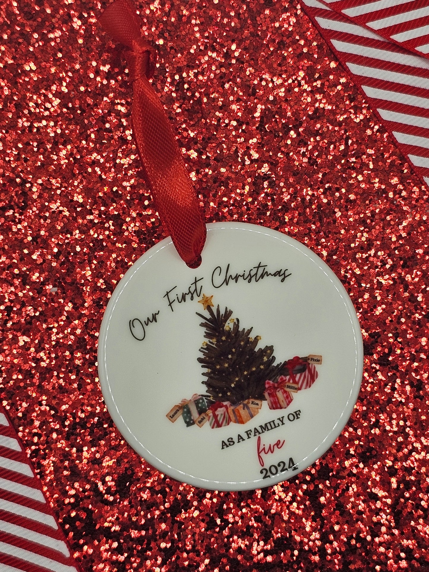 First Christmas as a Family Ceramic Ornament