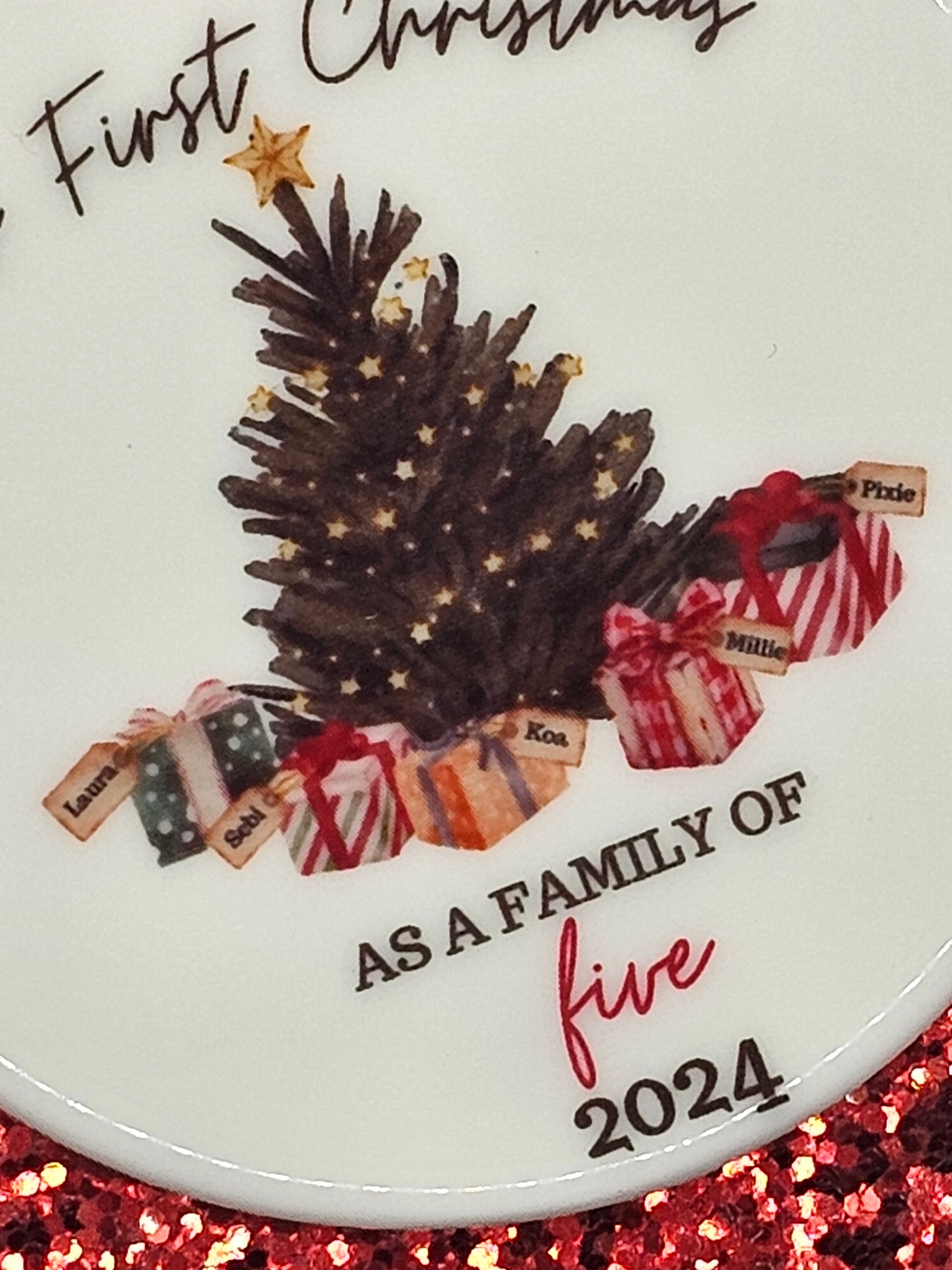 First Christmas as a Family Ceramic Ornament