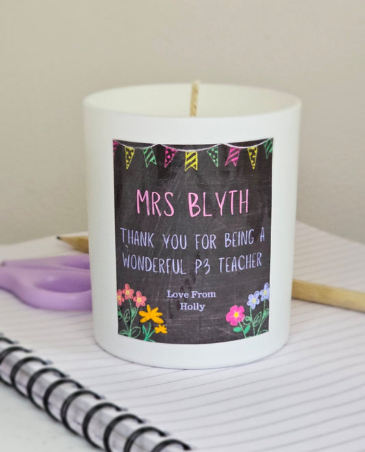 Medium Personalised Thank You Teacher Candle