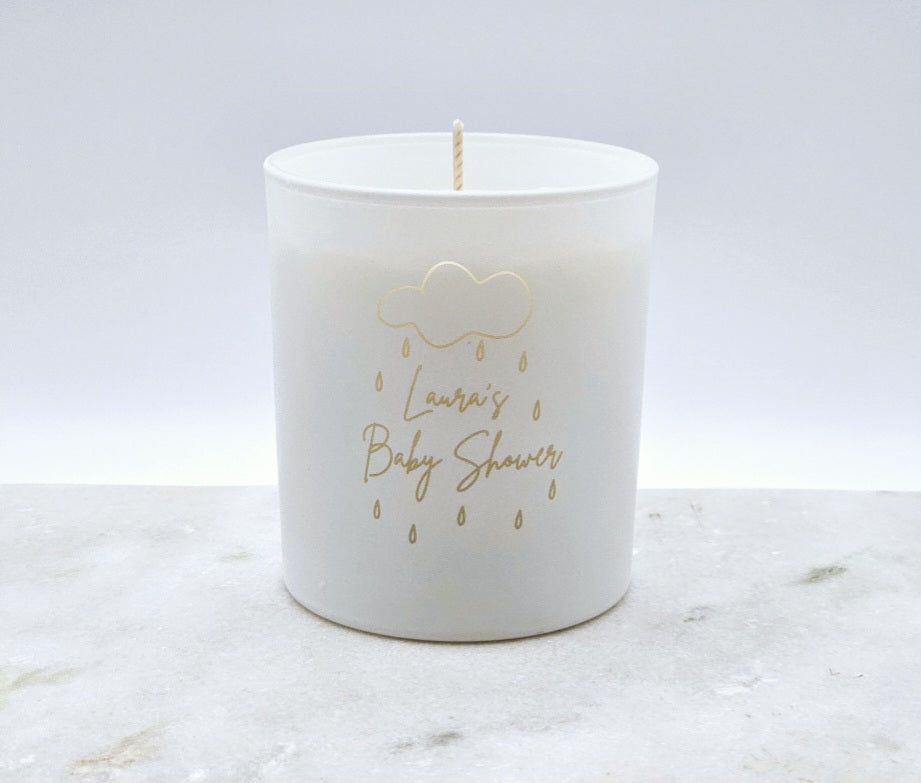 Large Personalised Engraved Candle and Diffuser Set in Matt White Glass