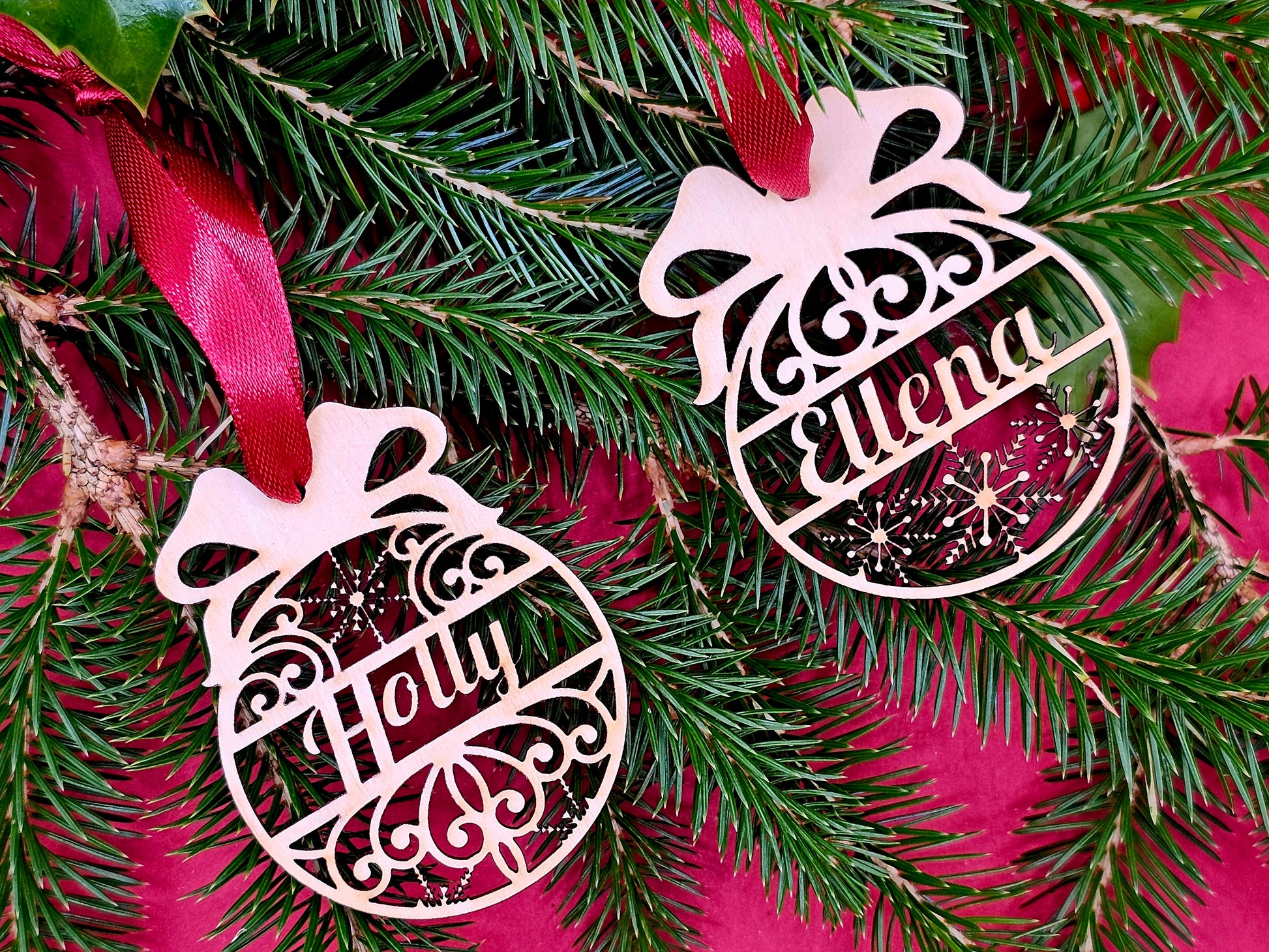 Wooden Christmas Name Bauble