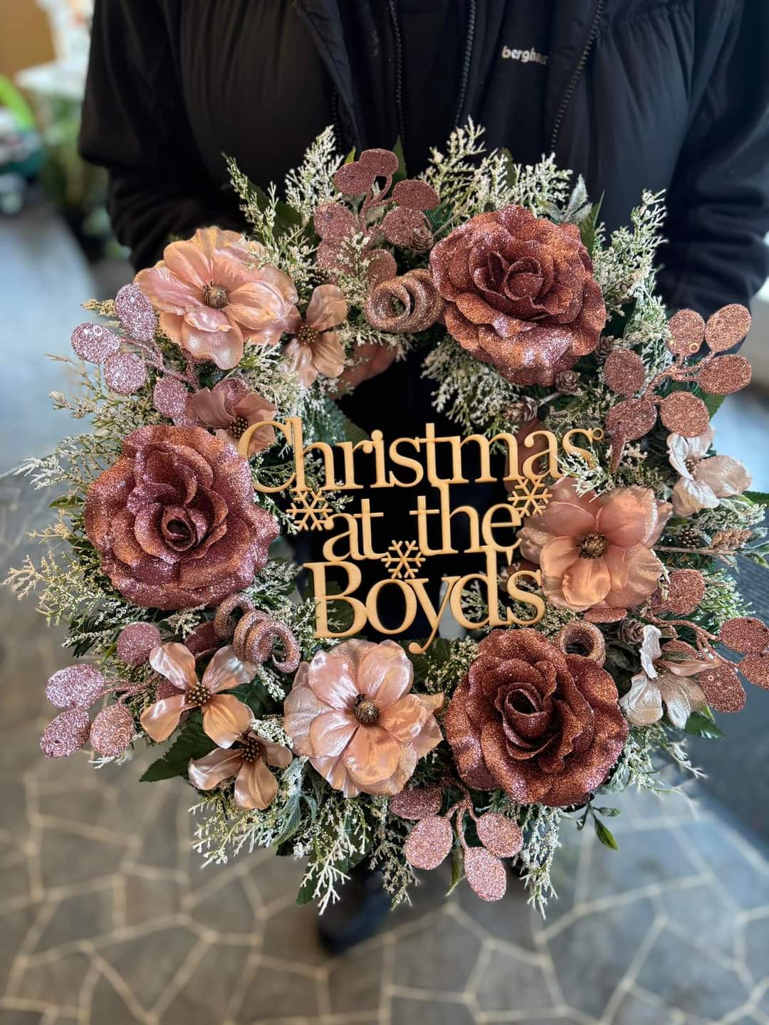 Wreath and wreath sign