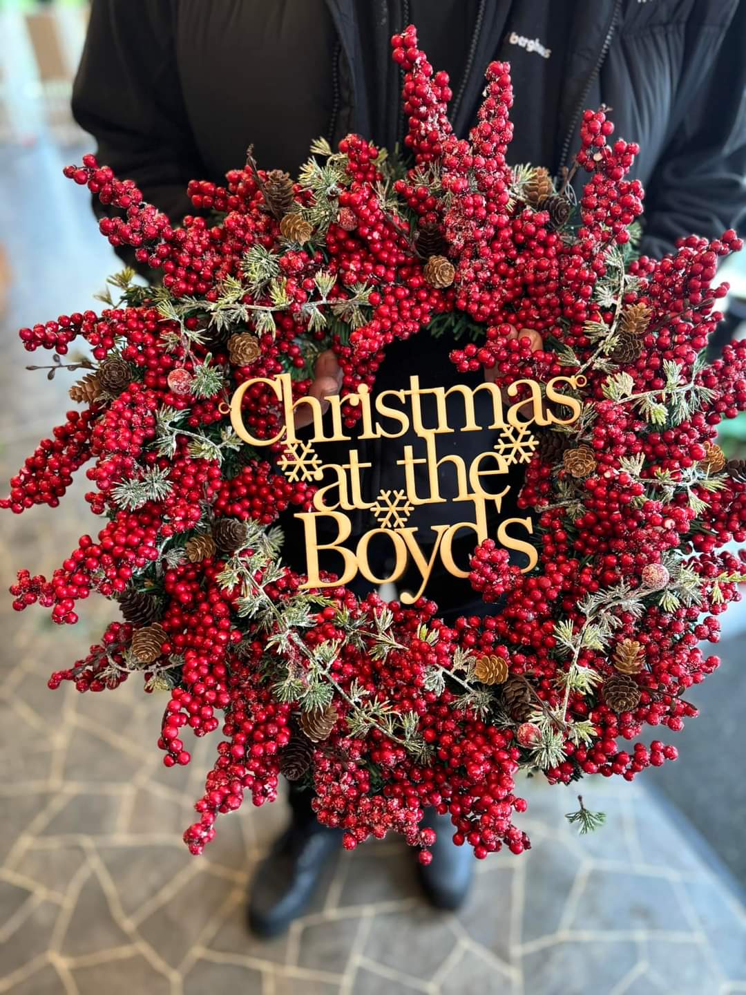 Wreath and wreath sign