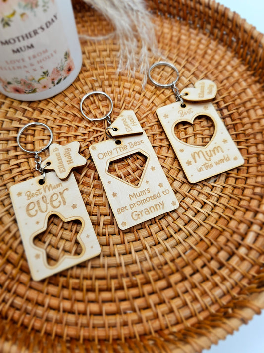 Mother's Day Wooden Keyring