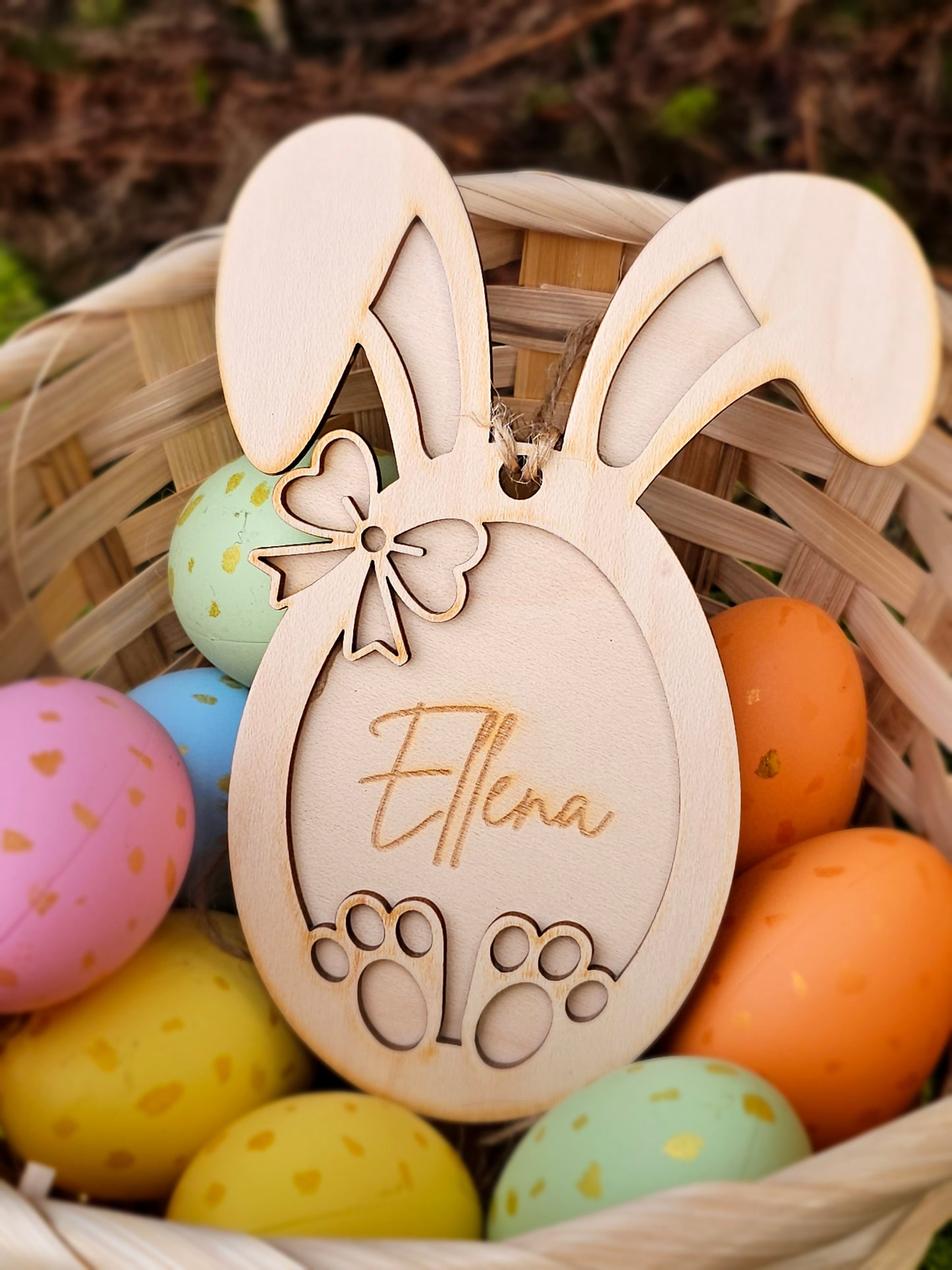 Easter Egg Tag with Bunny Ears