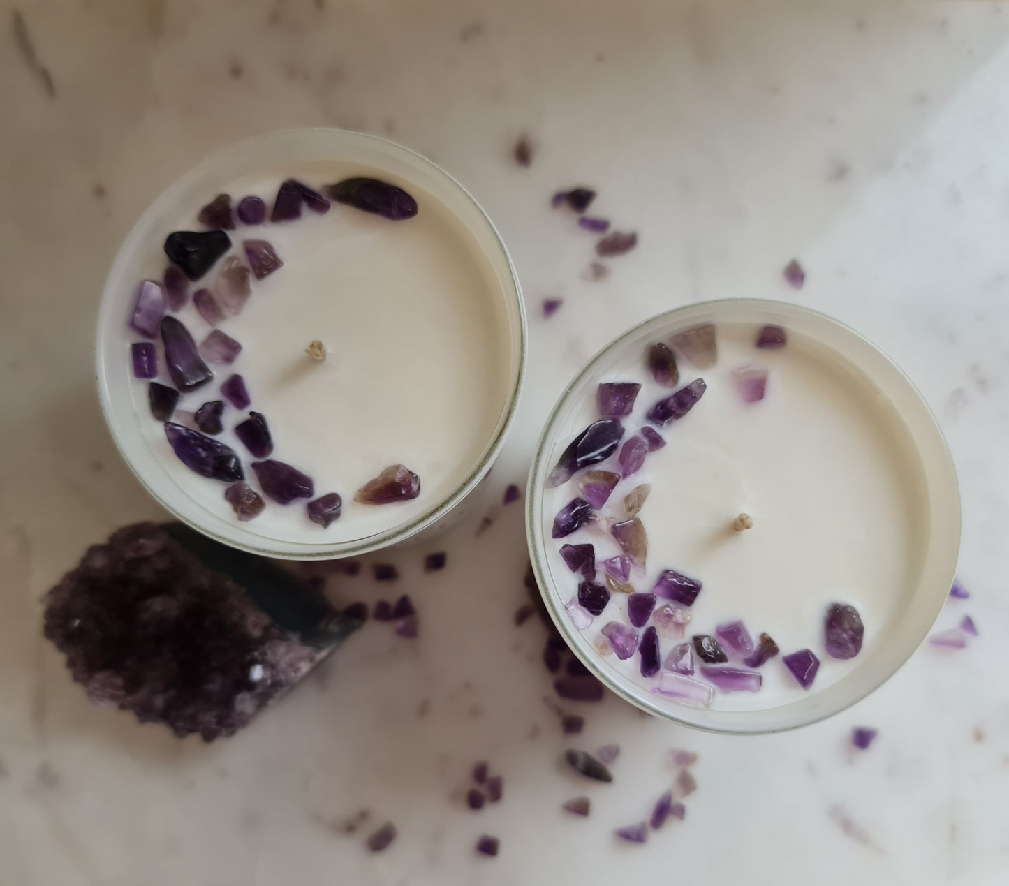 Medium Amethyst Crystal Topped Candle